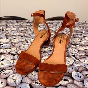 Jeffrey Campbell Rust Suede Ankle Strap Sandals